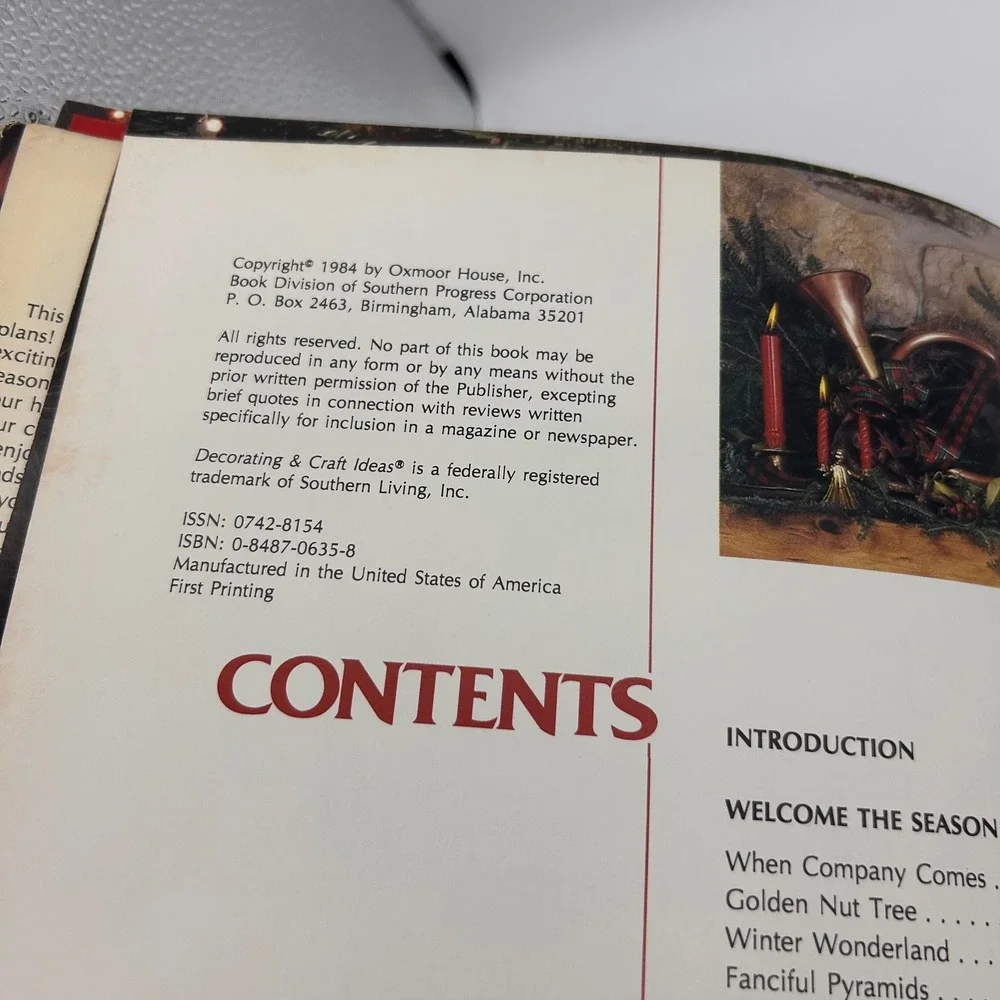 Vintage Decorating & Craft Ideas for Christmas 1984 Oxmoor House Hardcover Book